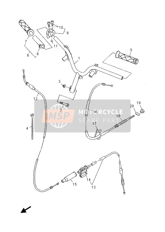 2DKF63120000, Cable, Gashendel 2, Yamaha, 0